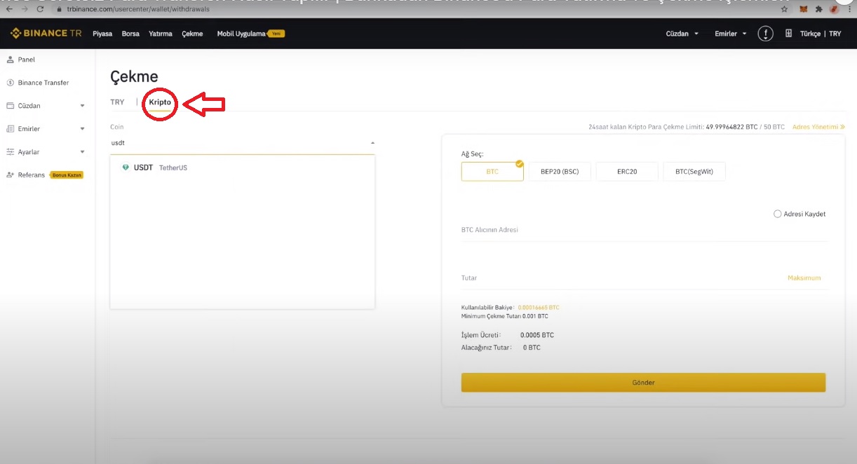kripto çekme